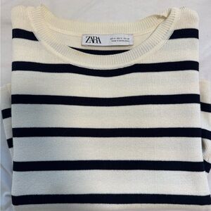 Zara striped cropped tee
